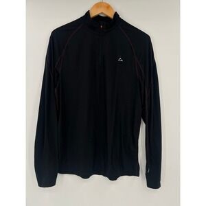 Merino Blend by Paradox Men Size Medium Black Quarter Zip Base Layer Top